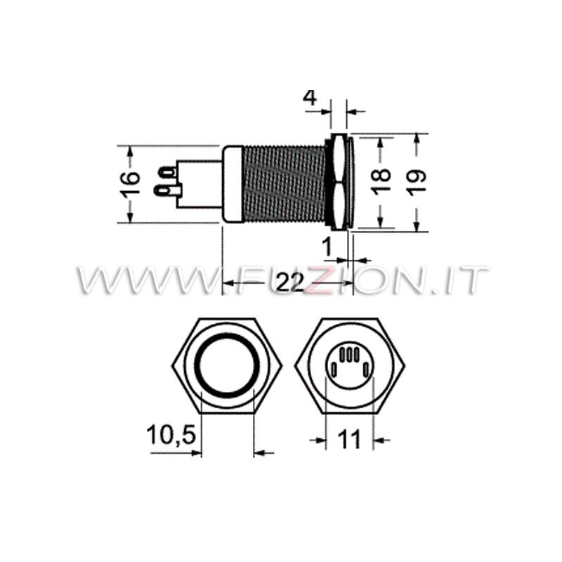 Pulsante Interruttore Illuminato Verde 25mm - Bloccaggio Per Forno (CPUK SWT 179)