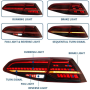 FARI FARI FANALI POSTERIA GOLF 7 AND GOLF 7.5 COLOR ROSSO FULL LED MATRIX DINAM