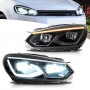 Volledige LED-koplampen voor Golf 6 MK6 van 2008 tot 2014 Voorverlichting DRL Dynamic Golf Style 8