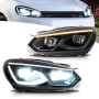 ŚWIATŁA FULL LED DLA GOLFA 6 MK6 OD 2008 DO 2014 PRZEDNIE ŚWIATŁA DRL DYNAMICZNY STYL GOLF 8