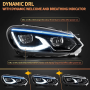 ŚWIATŁA FULL LED DLA GOLFA 6 MK6 OD 2008 DO 2014 PRZEDNIE ŚWIATŁA DRL DYNAMICZNY STYL GOLF 8