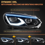 Volledige LED-koplampen voor Golf 6 MK6 van 2008 tot 2014 Voorverlichting DRL Dynamic Golf Style 8