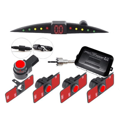 Kit 4 parkeersensoren met professionele onzichtbare slanke LED-display