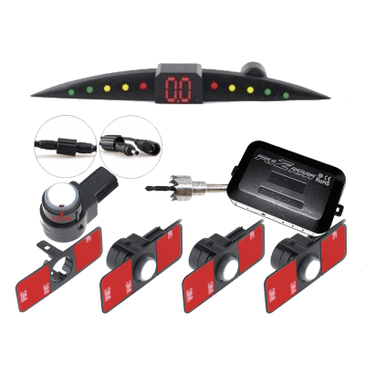 Kit 4 parkeersensoren met professionele onzichtbare slanke LED-display