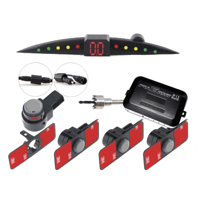 Kit 4 parkeersensoren met professionele onzichtbare slanke LED-display