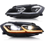 FARI PER GOLF 7.5 MK7.5 XENON E LED FRECCIA DINAMICA BLACK EDITION