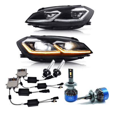 FARI PER GOLF 7.5 MK7.5 XENON E LED FRECCIA DINAMICA BLACK EDITION