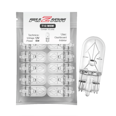 10 SZTUK W5W T10 W2.1x9.5d 12V 5W STANDARDOWE HALOGENY FUZJI