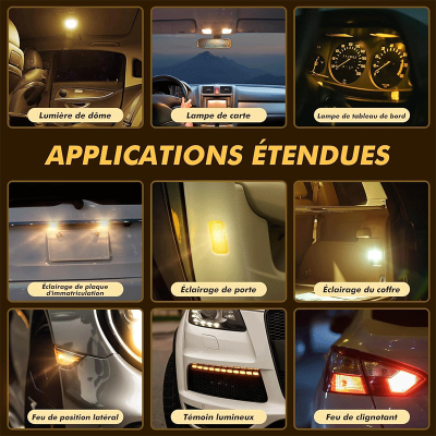 10 Lampadine T5 B8.5D 12V 2W WEIHONG - Giallo Per Cruscotto Auto, Facili Da Installare - Foto 5