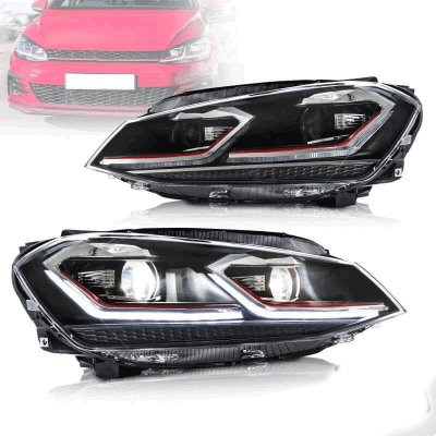 Golflichten 7 MK7 VII-stijl 7.5 Rode LED LED GTI DRL en Dynamic Pijl